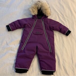 Canada Goose Purple Kids Jacket with Fur Hood Like new sz 6-12